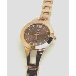 Montre femme cuivr� rose gold marron fine rond bijoux acier luxe id�e cadeau