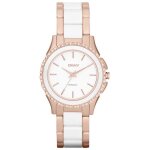 Montre femme - dkny - westside ny8821 - quartz - analogique - cramique acier inoxydable plaqu or