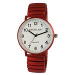 Montre femme - excellanc - excellanc - 36 mm - verre min�ral - bracelet m�tal extensible rouge