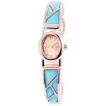Montre femme - excellanc - excellanc femme m�tal - bo�tier ovale 21 mm - bracelet m�tal bleu 14 mm - ...