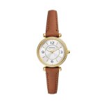 Montre femme fossil carlie en cuir litehide? marron etanche - 245135