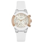 Montre femme - guess - rockstar w0773l1 - quartz - analogique - rectangulaire - blanc
