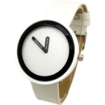 Montre femme homme unisexe original extra plat blanc noir r�tro classique mode