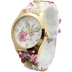 Montre femme luxe quartz - bracelet fleur chic cristal jelly silicone Montre femme luxe quartz - bracelet fleur chic cristal jelly silicone