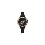 Montre femme - tekday - 654678 - silicone noir - tanche 10 atm - cadran analogique