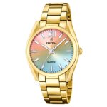 Montre - festina - f20640 - 7 - acier doré - Étanchéité 5 atm - cadran arc - en - ciel Montre - festina - f20640 - 7 - acier doré - Étanchéité 5 atm - cadran arc - en - ciel