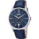 Montre homme festina - cuir bleu - etanche 5 atm - mouvement quartz