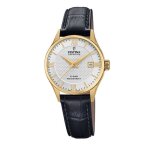 Montre - festina - femme - dorée et noire - cuir et tissu - analogique Montre - festina - femme - dorée et noire - cuir et tissu - analogique