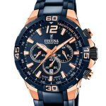 Montre - festina - f20524 / 1 - acier - chronobike - Étanche 100m - cadran bleu et rose Montre - festina - f20524 / 1 - acier - chronobike - Étanche 100m - cadran bleu et rose