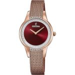 Montre - festina - mademoiselle f20496 / 1 - cadran rouge - bracelet mesh - �tanch�it� 50m