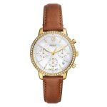 Montre femme fossil es5278 - bracelet cuir marron - cadran nacre - etanche 5 atm