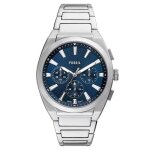 Montre - fossil - fs6104 the minimalist - bo�tier acier dor� - cadran bleu - bracelet cuir marron