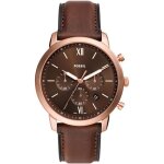 Montre fossil hommes fs6026 - marron cuir - 44mm - 5 bar - quartz - analogique