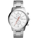 Montre - fossil - townsman fs5346 - chronographe - blanc - acier inoxydable