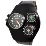 Montre homme 3 en 1 militaire sniper agent secret boussole + thermomtre ernest