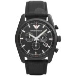 Montre homme - armani - new tazio ar6051 - quartz - analogique - noir - cuir / nylon