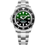 Montre homme automatique bobroff bf0002i - bracelet acier inoxydable - vert - 42mm - tanche 100 atm
