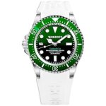 Montre pour homme automatique bobroff bf0002ibv - bfstb - bracelet en caoutchouc blanc - 42mm