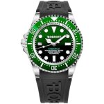 Montre homme automatique bobroff bf0002ibv - bfstn - bracelet caoutchouc vert