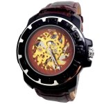 Montre homme automatique fighting spirit brown mécanisme apparent marron choco squelette Montre homme automatique fighting spirit brown mécanisme apparent marron choco squelette