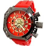 Montre homme automatique formule 1 mécanisme apparent rouge argent squelette top Montre homme automatique formule 1 mécanisme apparent rouge argent squelette top
