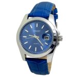 Montre homme bleu azur classique Étanche + dateur + cuir véritable idée cadeau Montre homme bleu azur classique Étanche + dateur + cuir véritable idée cadeau