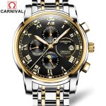 Montre homme - carnival - lune phases automatique - cadran noir - etanche