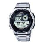 Montre homme casio ae - 1000wd - 1avdf digitale bracelet acier cadran 44 mm multifonctions