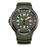 Montre homme citizen - bj8057 - 17x - �tanche 30 atm - �nergie solaire - bracelet plastique vert