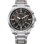 Montre hommes citizen eco - drive chronographe bracelet acier inoxydable argent at1190 - 87e