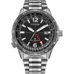 Montre hommes citizen nb6046 - 59e - argent acier inoxydable - 44mm - 20 bar - automatique - verre saphir ...