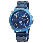 Montre homme - el0003 - cadran bleu - acier inoxydable - mouvement quartz