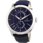 Montre - festina - elegance f16573 - 7 - cuir bleu - bracelet croco - style chic