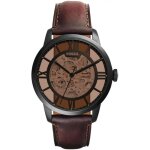 Montre homme - fossil - townsman me3098 - automatique - cuir - noir / rouge