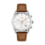 Montre homme hugo boss black sport lux en cuir marron 232809