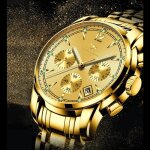 Montre homme mode �tanche chronographe analogique quartz montre avec acier inoxydable militaire sport ...