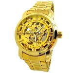 Montre homme or gold jaune automatique mecanique bijoux luxe jaune id�e cadeau