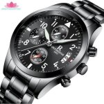 Montres hommes sports business waterproof multi - fonction horloge � trois yeux montre en acier montre ...