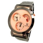 Montre homme sport california bronze cuivre rouge 3 fuseaux horaires idee cadeau
