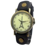 Montre homme vintage noir tour eiffel vieilli veritable cuir romain ice cadeau Montre homme vintage noir tour eiffel vieilli veritable cuir romain ice cadeau