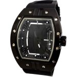 Montre homme xxl black noir carre chiffres romains boss transparent ide cadeau
