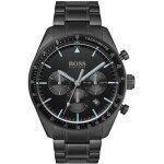 Montre hugo boss 1513675 trophy black 44 mm chronographe en acier inoxydable pour homme