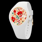 Montre - ice - watch - ice flower poppy fields - acier inoxydable - 34mm - Étanche 10atm Montre - ice - watch - ice flower poppy fields - acier inoxydable - 34mm - Étanche 10atm