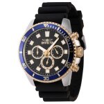 Montre - invicta - pro diver 46121 - quartz - acier inoxydable - bracelet silicone noir