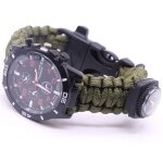 Montre militaire - multifonction 6 en 1 - boussole - idale pour camping et survie - mixte