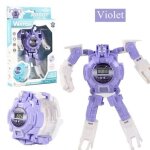 Montre num�rique - zgeer - transform toys robot watch - violet - pour enfants - facile � transformer