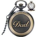 Montre de poche - zgeer - vintage quartz - chiffres romains - steampunk - cadeau pour homme