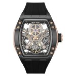 Montre police tampa pour homme pewgr0082104 acier inoxydable noir avec d�tails en or rose automatique ...