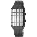 Montre - noble - affichage binaire - quartz - noir - rectangulaire