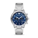 Montre - emporio armani - ar11306 - chronographe - cadran bleu - bracelet en acier inoxydable
